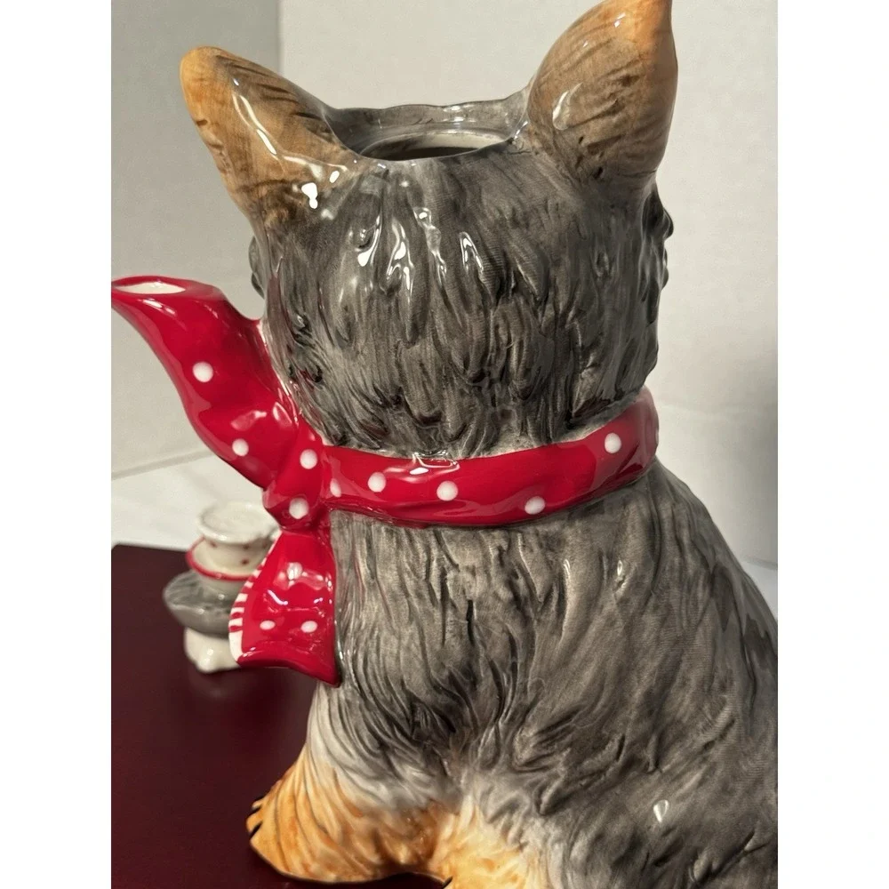 Blue Sky Clayworks * Ruby * Black and Tan Dog * Ceramic Tea Pot *